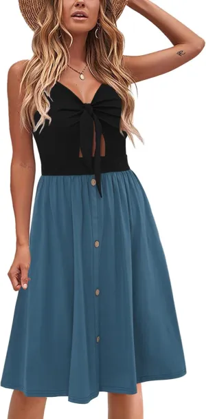 VOTEPRETTY Women's Summer Dresses Spring Sundresses Beach Clothes Outfit Vacation 2024 V Neck Casual Tropical Resort Hawaiian