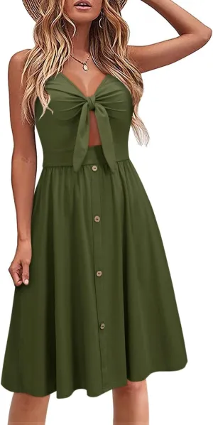 VOTEPRETTY Women's Summer Dresses Spring Sundresses Beach Clothes Outfit Vacation 2024 V Neck Casual Tropical Resort Hawaiian