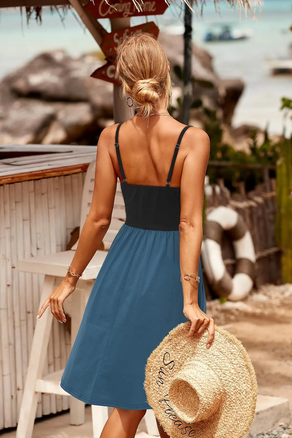 VOTEPRETTY Women's Summer Dresses Spring Sundresses Beach Clothes Outfit Vacation 2024 V Neck Casual Tropical Resort Hawaiian
