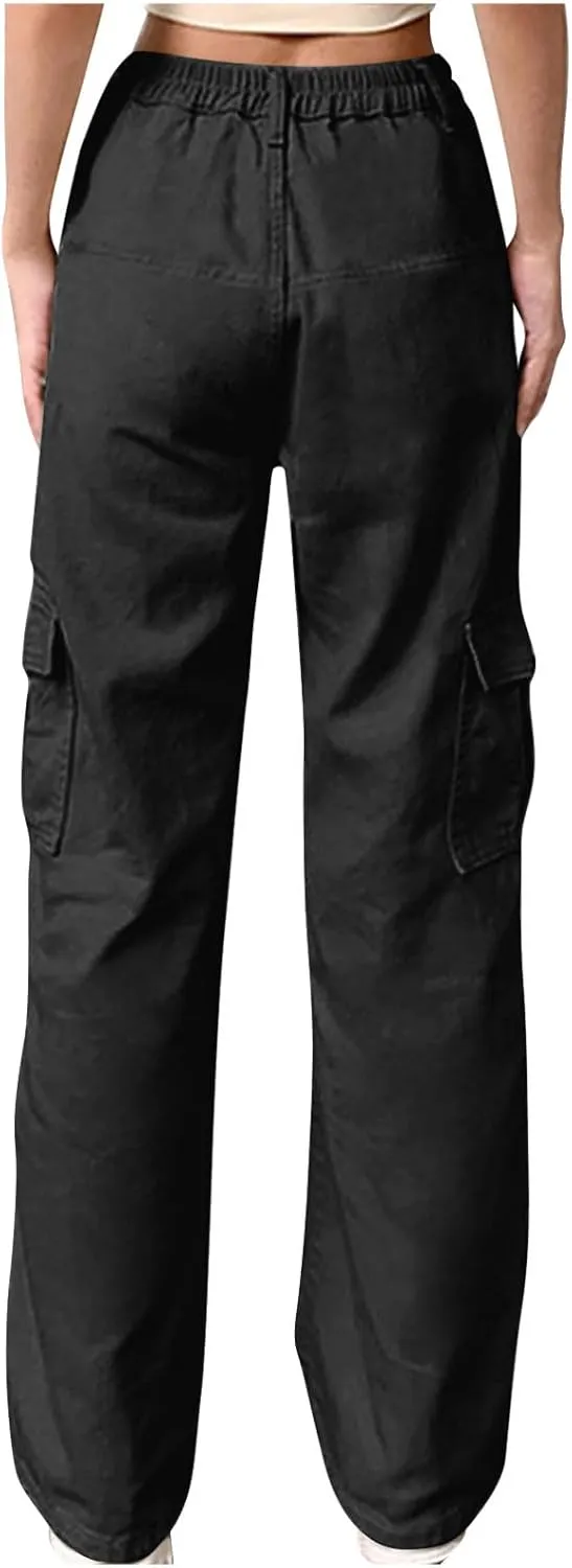 Wide Leg Cargo Sweatpants for Women Baggy Jogging Pants Soft Comfortable Pants Y2K Trendy Pants Outdoor with Pockets