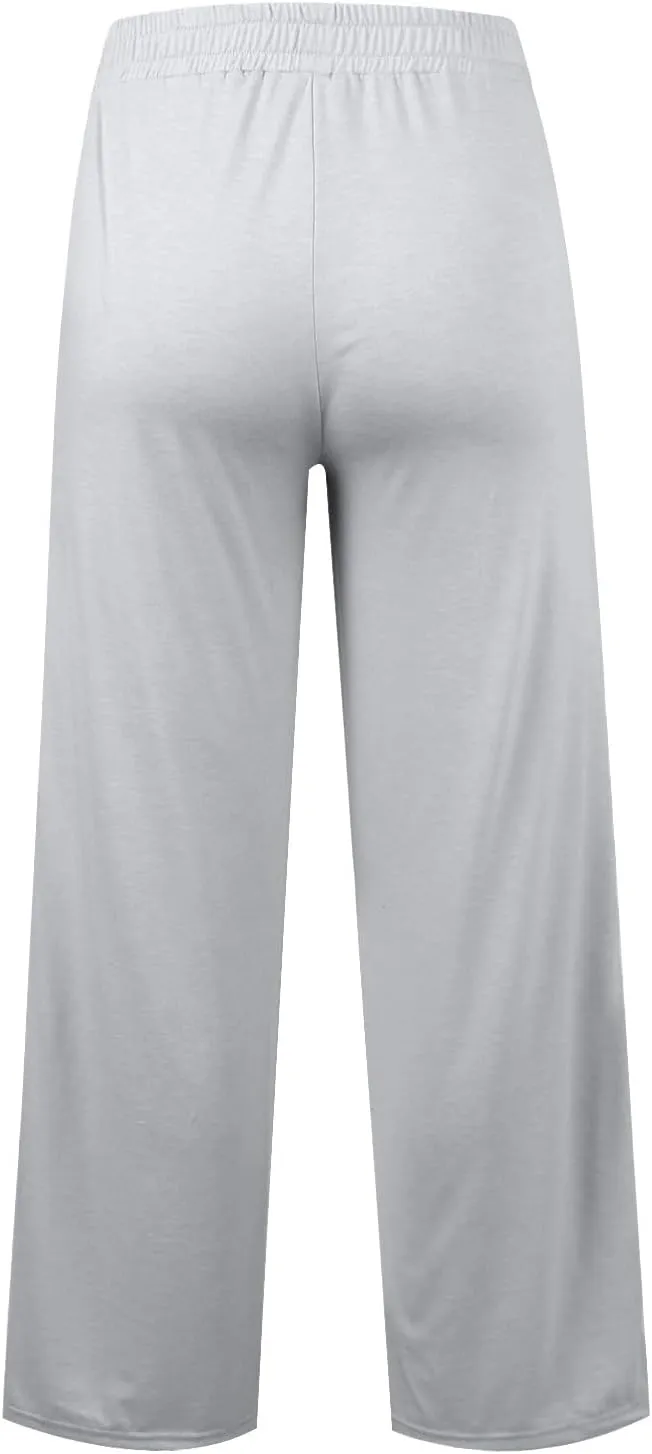 Wide Leg Lightweight Sweatpants Women Baggy Drawstring High Waisted Lounge Pants Comfy Loose Yoga Pants with Pockets