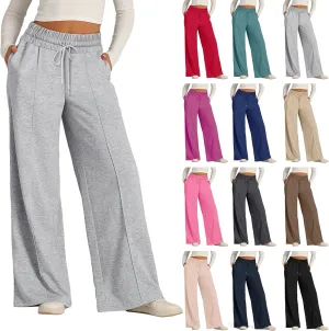 Wide Leg Lightweight Sweatpants Women Baggy Drawstring High Waisted Lounge Pants Comfy Loose Yoga Pants with Pockets
