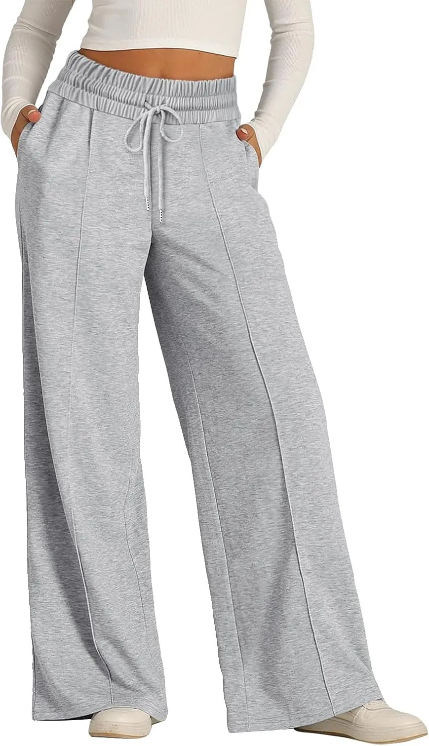Wide Leg Lightweight Sweatpants Women Baggy Drawstring High Waisted Lounge Pants Comfy Loose Yoga Pants with Pockets