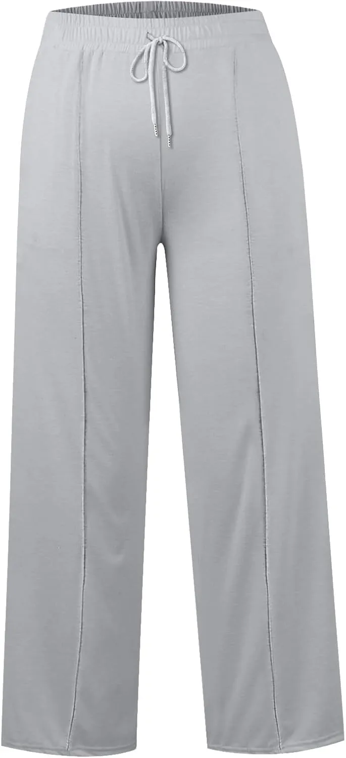 Wide Leg Lightweight Sweatpants Women Baggy Drawstring High Waisted Lounge Pants Comfy Loose Yoga Pants with Pockets