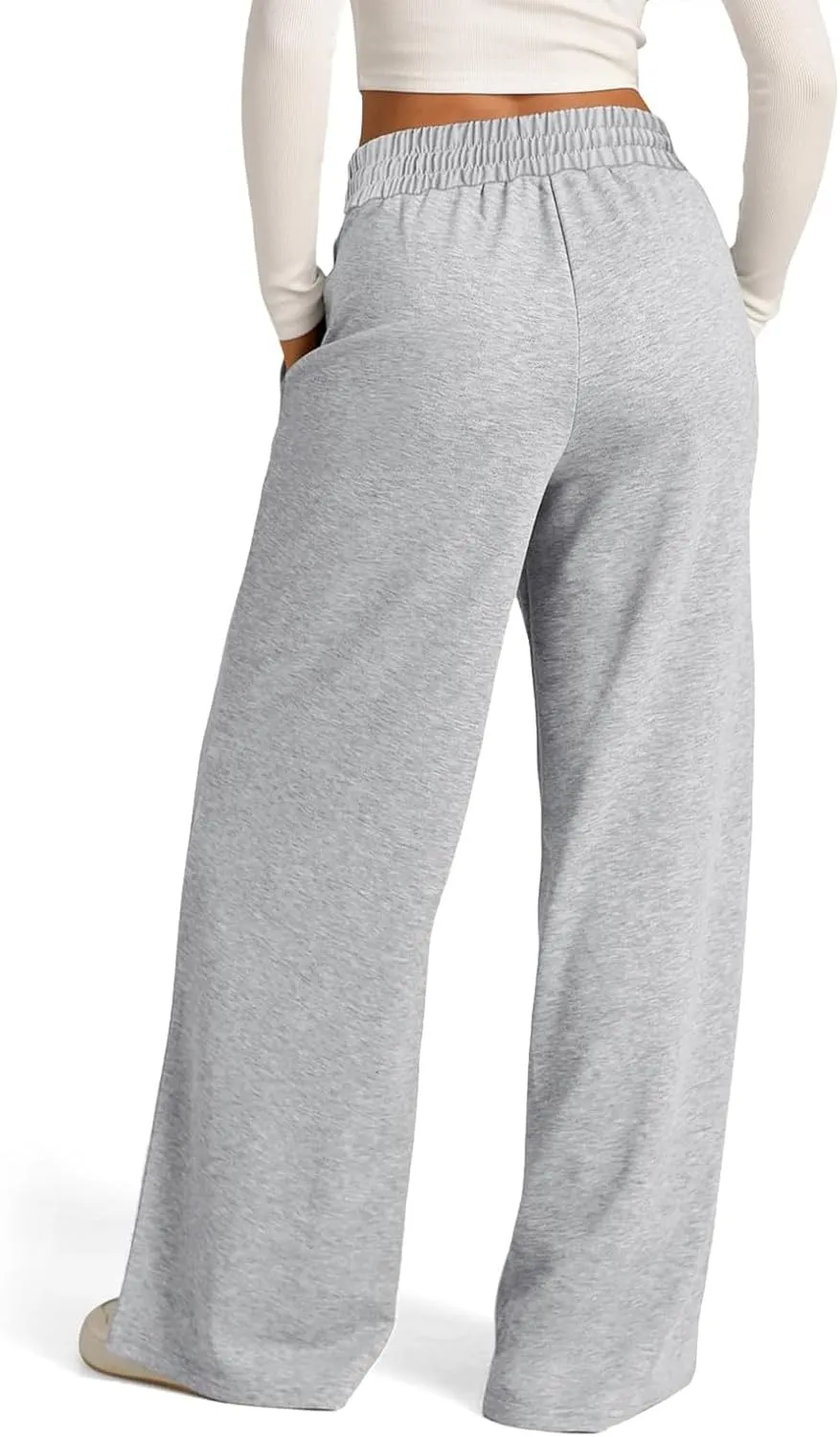Wide Leg Lightweight Sweatpants Women Baggy Drawstring High Waisted Lounge Pants Comfy Loose Yoga Pants with Pockets