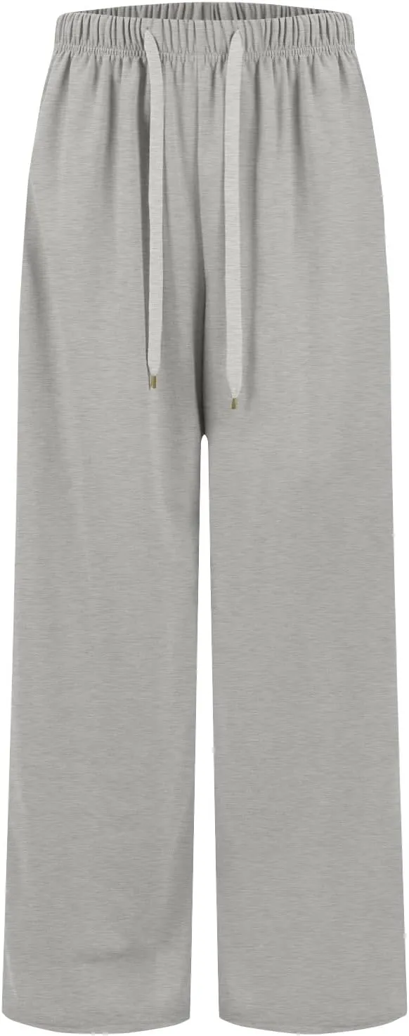 Wide Leg Sweatpants Women Baggy Joggers High Waisted Sweat Pants Lounge Straight Leg Pull on Jogger Pants with Pockets