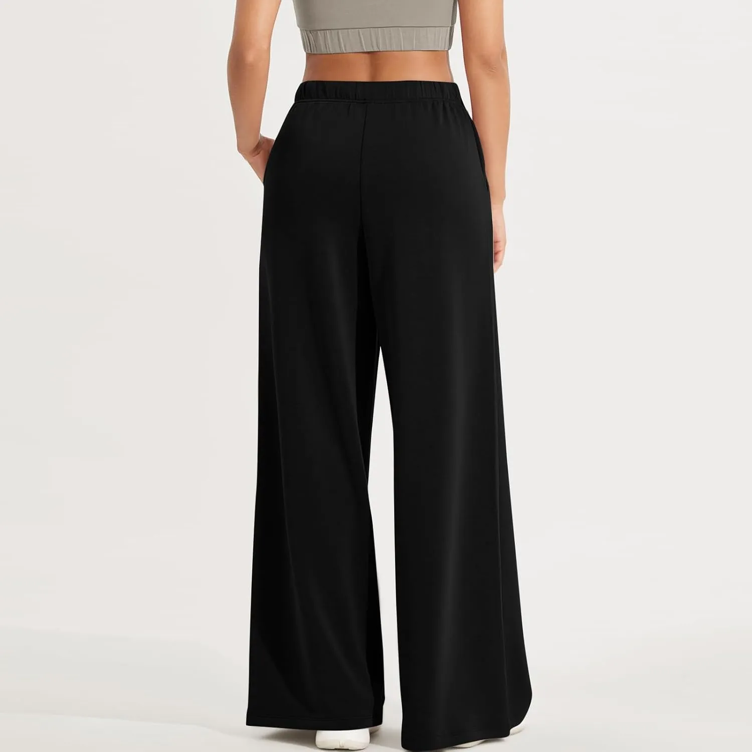 Wide Leg Sweatpants Women Baggy Joggers High Waisted Sweat Pants Lounge Straight Leg Pull on Jogger Pants with Pockets