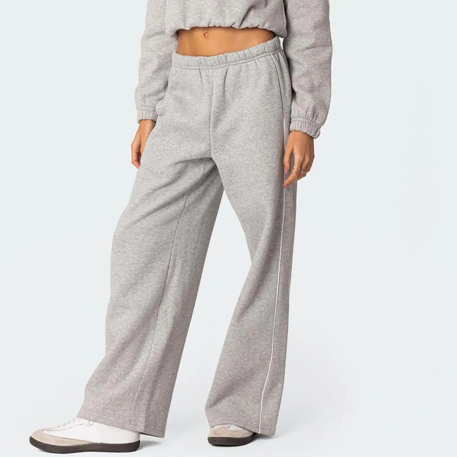 Wide Leg Sweatpants Women Baggy Y2k Low Rise Sweatpants Comfy Cotton Joggers Straight Leg Sweat Pants with Pockets