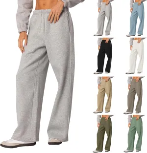 Wide Leg Sweatpants Women Baggy Y2k Low Rise Sweatpants Comfy Cotton Joggers Straight Leg Sweat Pants with Pockets