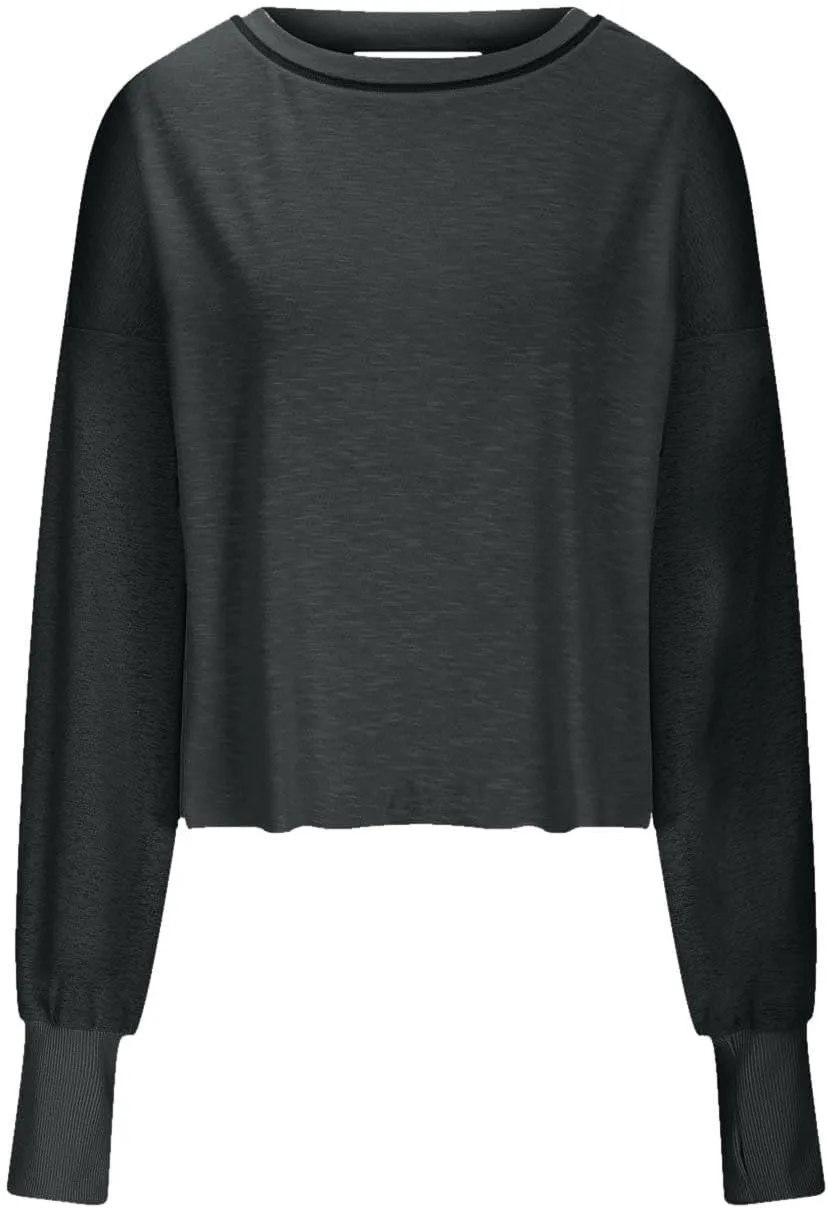 Wirziis Open Back Workout Tops for Women Oversized Long Sleeve Athletic T-Shirt Baggy Backless Crop Gym Running Yoga Tops