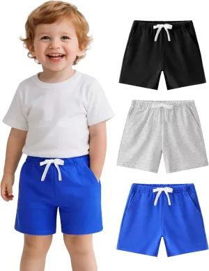 Witwot 3 Pack Toddler Shorts French Terry Baby Boys Shorts Infant Summer Clothes Size 18M-5T