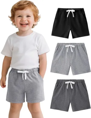 Witwot 3 Pack Toddler Shorts French Terry Baby Boys Shorts Infant Summer Clothes Size 18M-5T