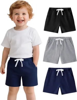 Witwot 3 Pack Toddler Shorts French Terry Baby Boys Shorts Infant Summer Clothes Size 18M-5T