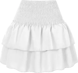 Womans Mini Skirts Womens Sexy Skirt Pleated Skirt Ruffle Printed Skirt Fashion Printed Pleated Lace High Waisted