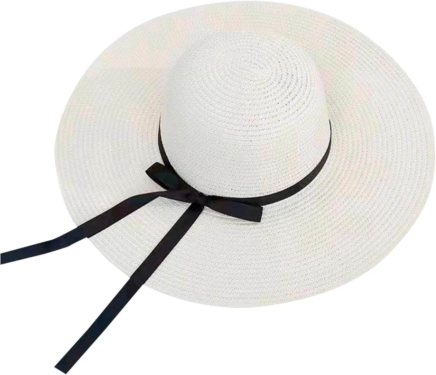 Women Big Brim Straw Hat Sun Floppy Wide Brim Hats Bowknot Folding Beach Cap Big Brimmed Hat Men
