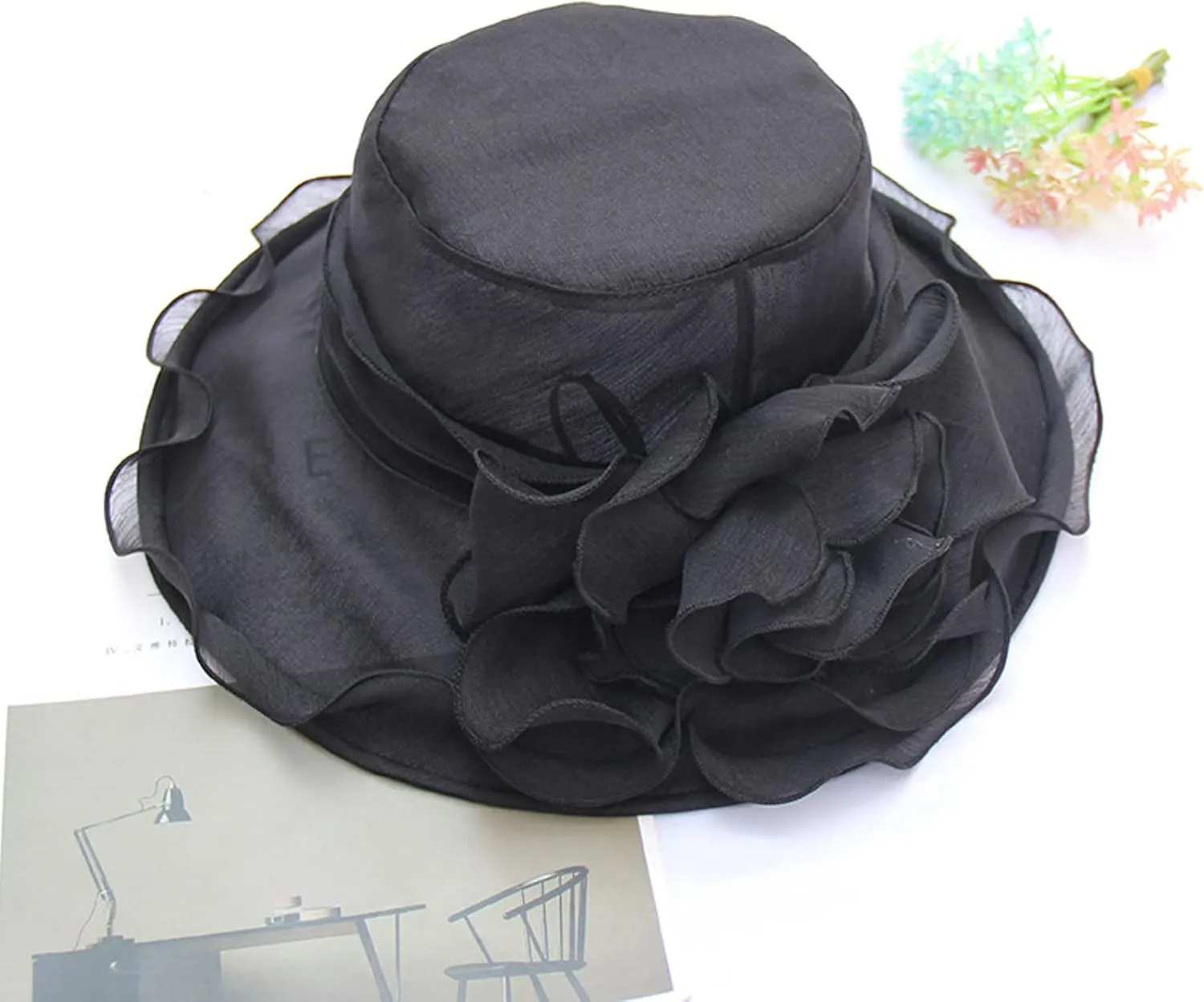 Women Derby Church Hat Fascinator Hat Wide Brim Sun Bucket Hat Kentucky Church Derby Hat Party Bridal Dress Hat
