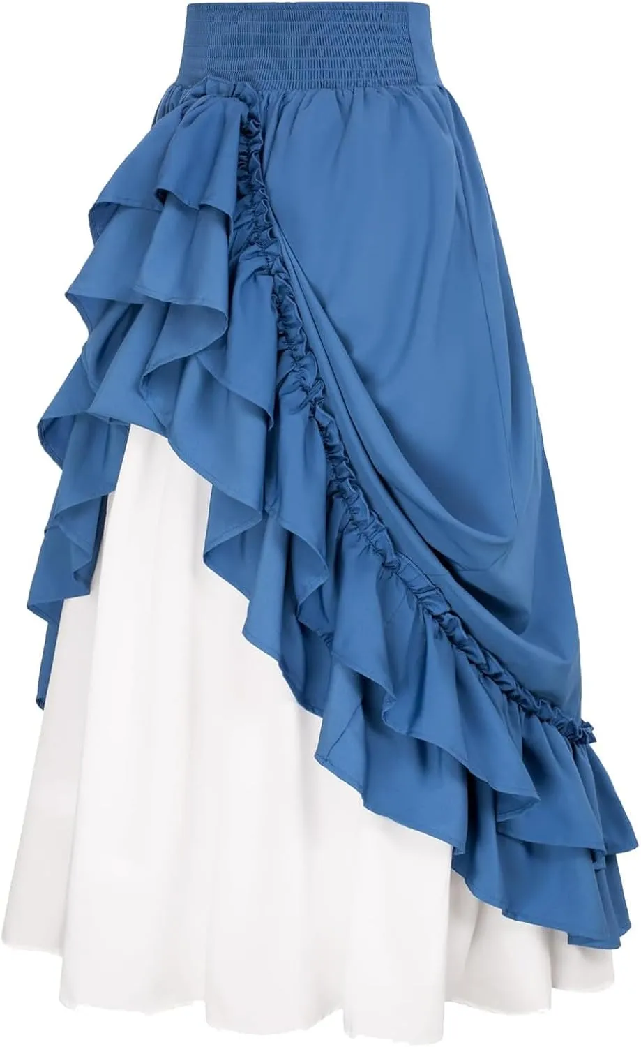 Women Medieval Gothic Steampunk Asymmetrical High Low Skirt Pirate Skirt Peasant Maxi High Waist Skirts