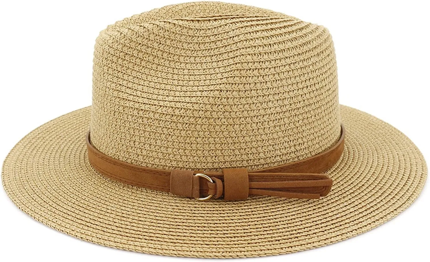 Women Wide Brim Straw Panama Roll up Hat Classic Summer Fedora Beach Sun Hat UPF50  Straw Hat for Women