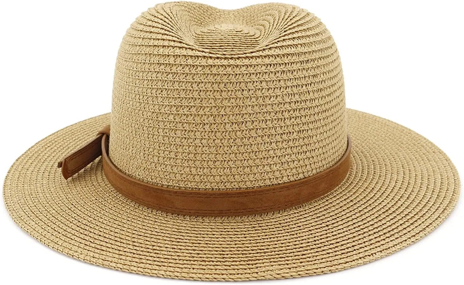 Women Wide Brim Straw Panama Roll up Hat Classic Summer Fedora Beach Sun Hat UPF50  Straw Hat for Women