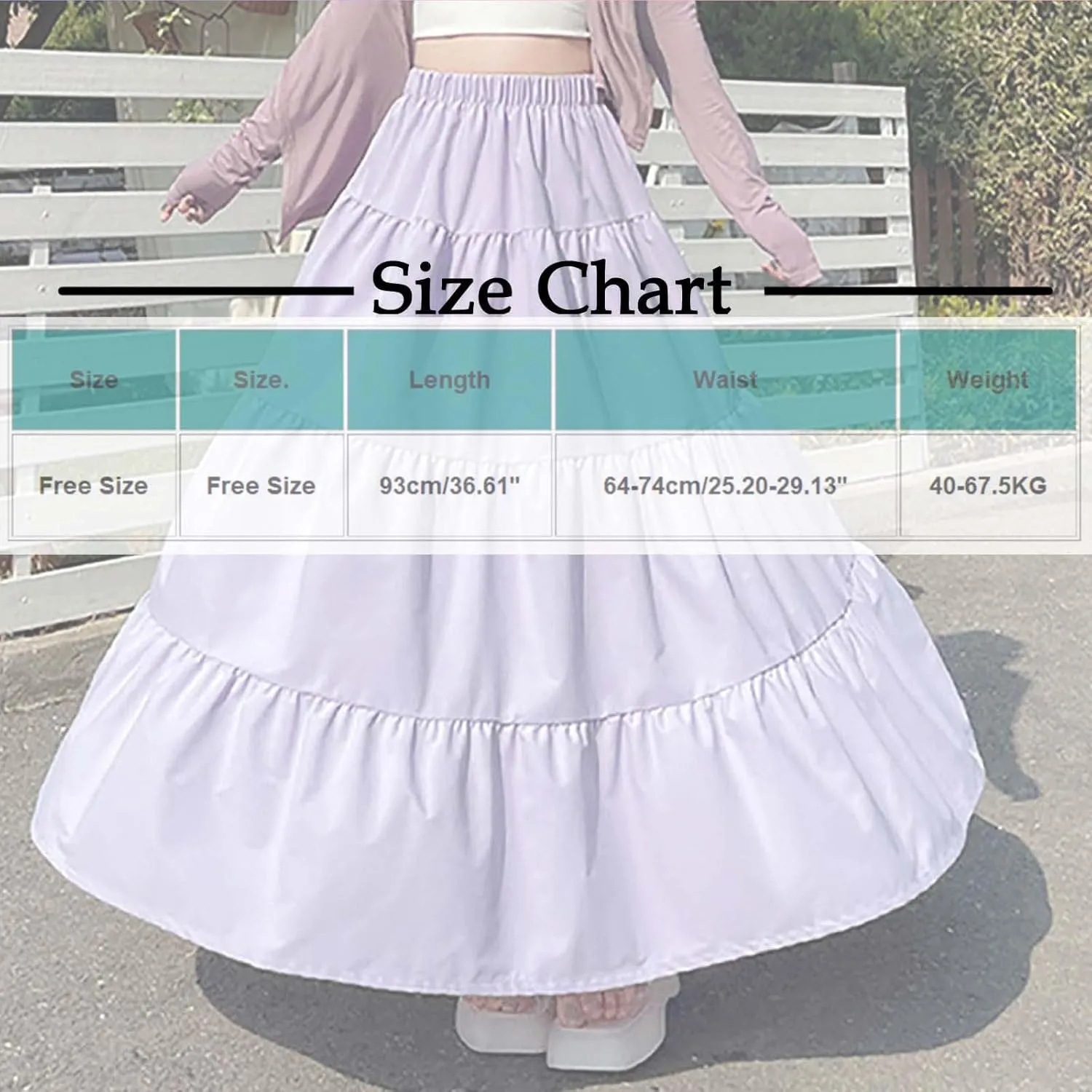Women's 2025 Summer Boho Skirt Elastic High Waist Pleated A-Line Flowy Ruffle Swing Tiered Long Vacation Beach Skirt