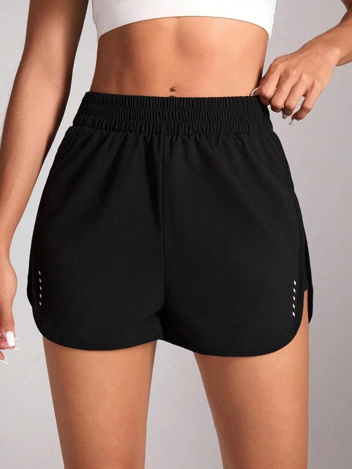 Women's Athletic Shorts High Waisted Running Shorts Quick Dry Sexy Slimming Gym Workout Shorts