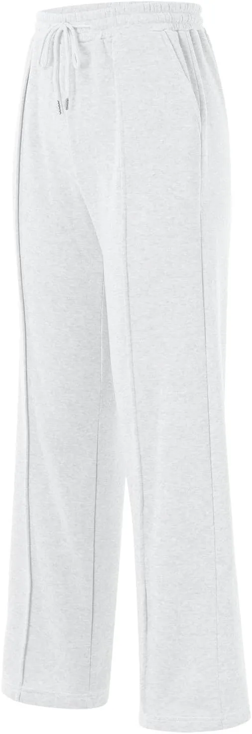 Women's Baggy Sweatpants Fleece High Waisted Joggers with Pockets Comfy Workout Elastic Waist Jogging Pants