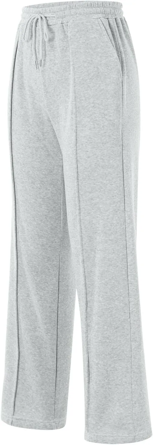Women's Baggy Sweatpants Fleece High Waisted Joggers with Pockets Comfy Workout Elastic Waist Jogging Pants