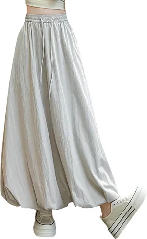 Womens Bubble Skirt Y2k Trendy Going Out High Waisted A-Line Long Skirt Ruffle Pleated Summer Casual Puff Midi Dress