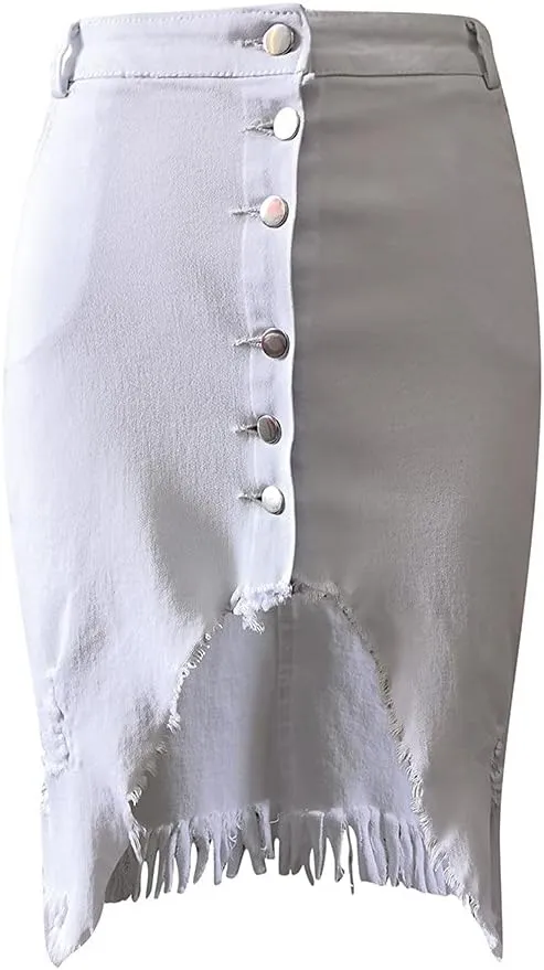 Womens Button Split Skirt Women's Skirt Skirts Button Fashion Design Summer Front Open Denim Skirt Skirts for