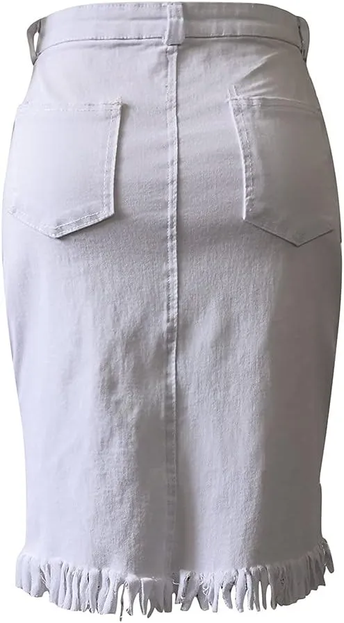 Womens Button Split Skirt Women's Skirt Skirts Button Fashion Design Summer Front Open Denim Skirt Skirts for