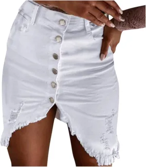 Womens Button Split Skirt Women's Skirt Skirts Button Fashion Design Summer Front Open Denim Skirt Skirts for