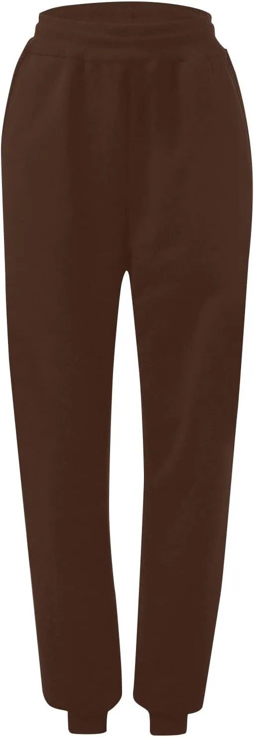 Womens Casual Trouses High Waisted Leggings Soft Comfortable Pants for Travel Sports Solid Color Sweatpants Women