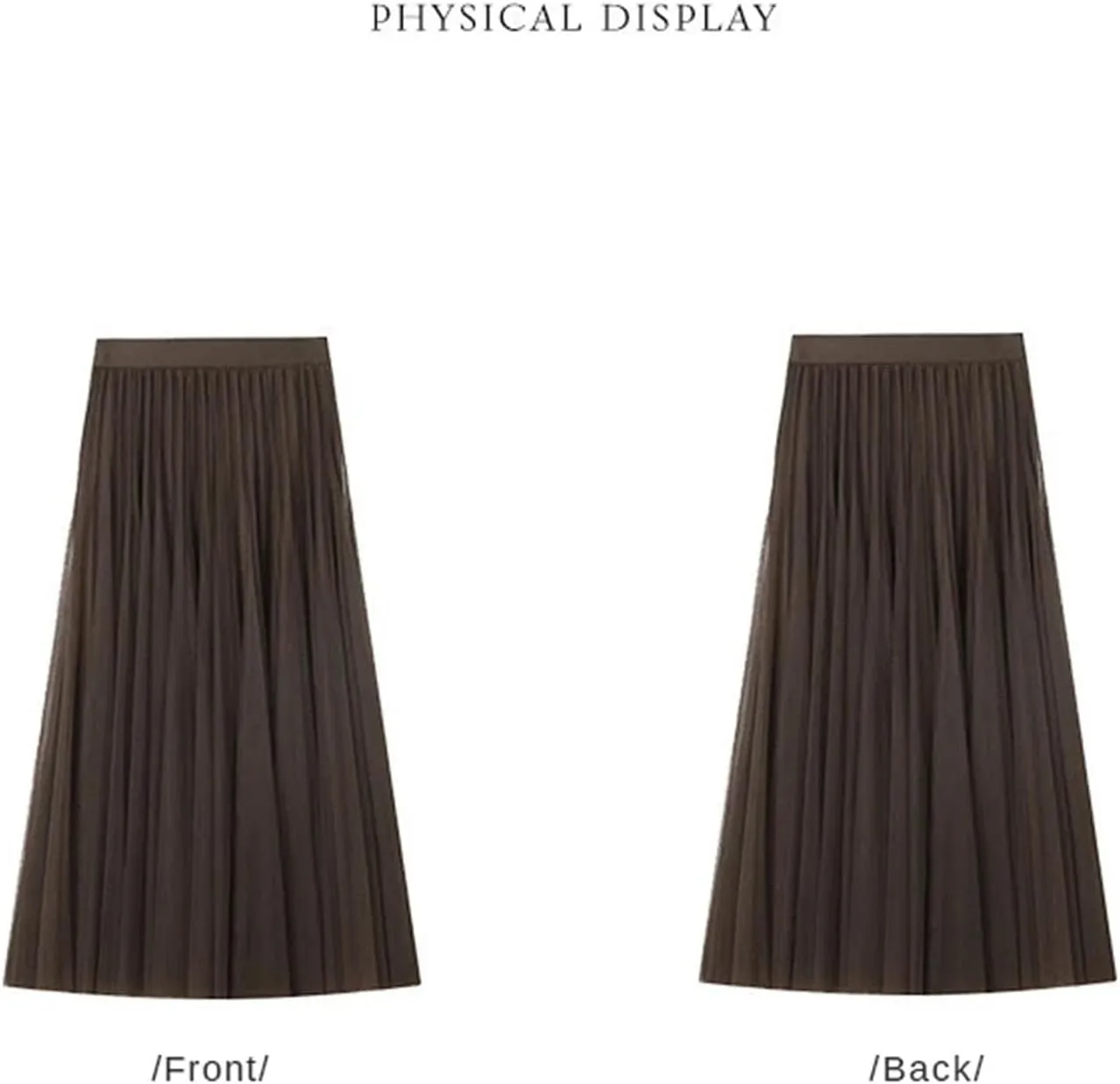 Women's Double-Layer Mesh Skirt, Elastic Waist Maxi
