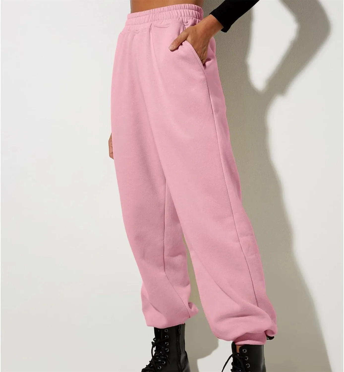 Womens Fleece Lined Sweatpants Women Printed Casual Pants Sports Closed Waist Elastic Waist Casual Loose Sweatpants