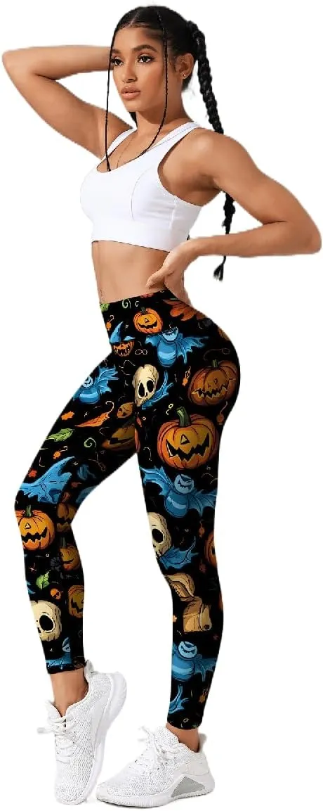 Women's High Waist Quick Dry Running Tights Printed Training Compression Workout Pants