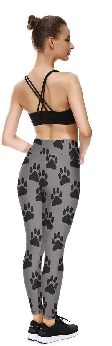 Women's High Waist Quick Dry Running Tights Printed Training Compression Workout Pants