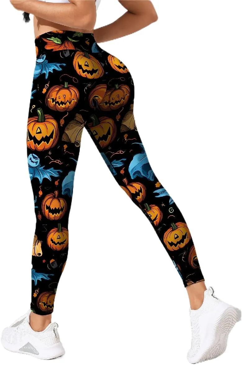 Women's High Waist Quick Dry Running Tights Printed Training Compression Workout Pants