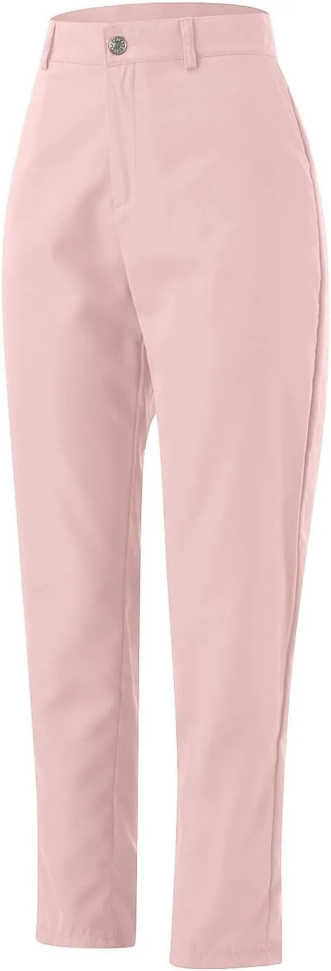 Women's High Waisted Business Pants Straight Leg Pleated Elegant Office Slacks Stretchy Dress Trousers with Pockets