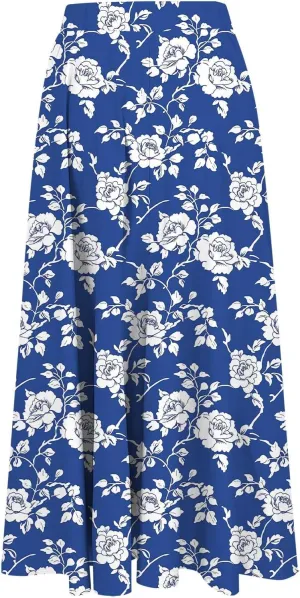 Women's High Waisted Flowy Swing Skirt, Fashion Floral Print Summer Beach Shirts Comfy Casual Daily Going Out Clothes
