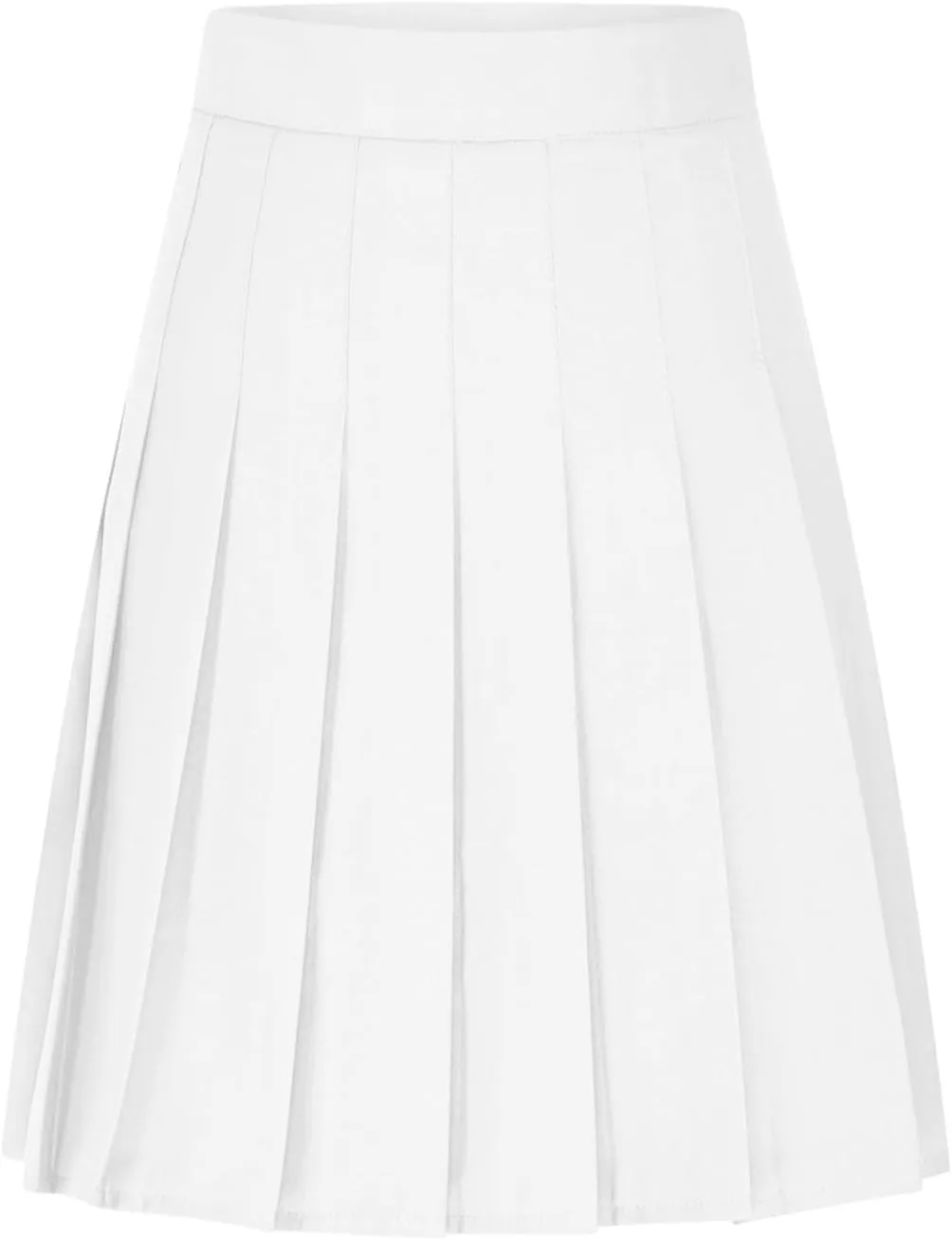 Women's High Waisted Pleated Midi Skirt, Solid Color Basic A-Line Skirts School Uniform Outdoor Sports Tennis Skirt