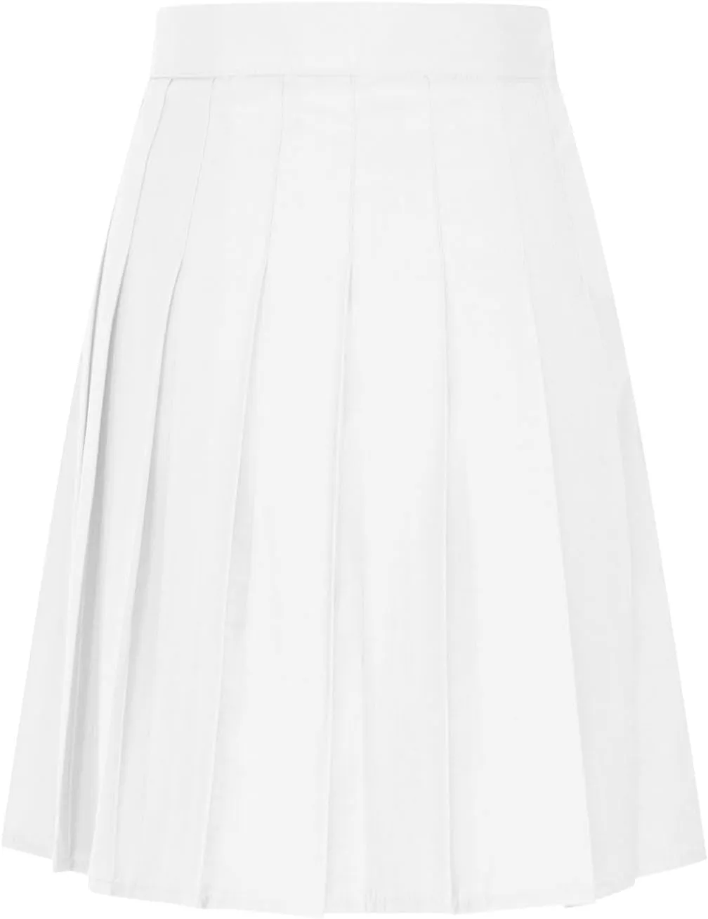 Women's High Waisted Pleated Midi Skirt, Solid Color Basic A-Line Skirts School Uniform Outdoor Sports Tennis Skirt