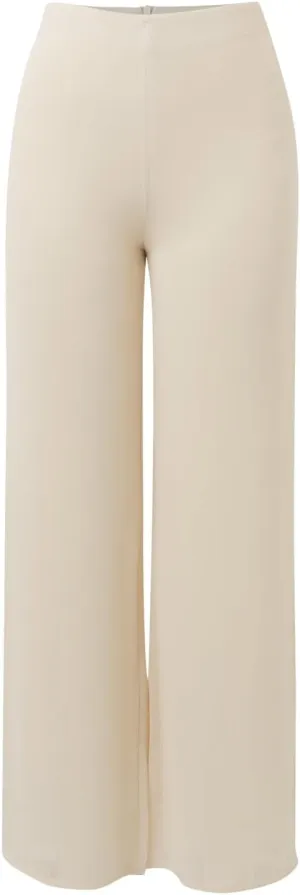 Women's Lightweight Chiffon High Elastic Waist Flowing Trousers Flared Straight Leg Wedding Cocktail Culottes
