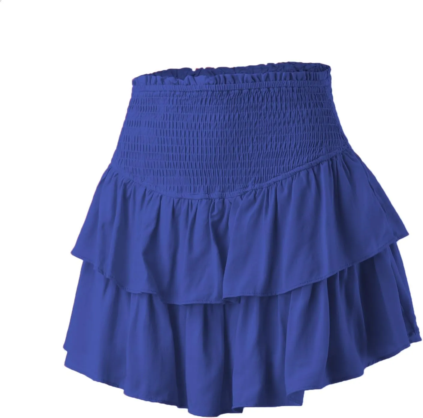 Womens Mini Skirts Summer Women's Solid Color Pleated Double Layer Cake Skirt Sexy Hot Girl Leaf Mini Skirt for