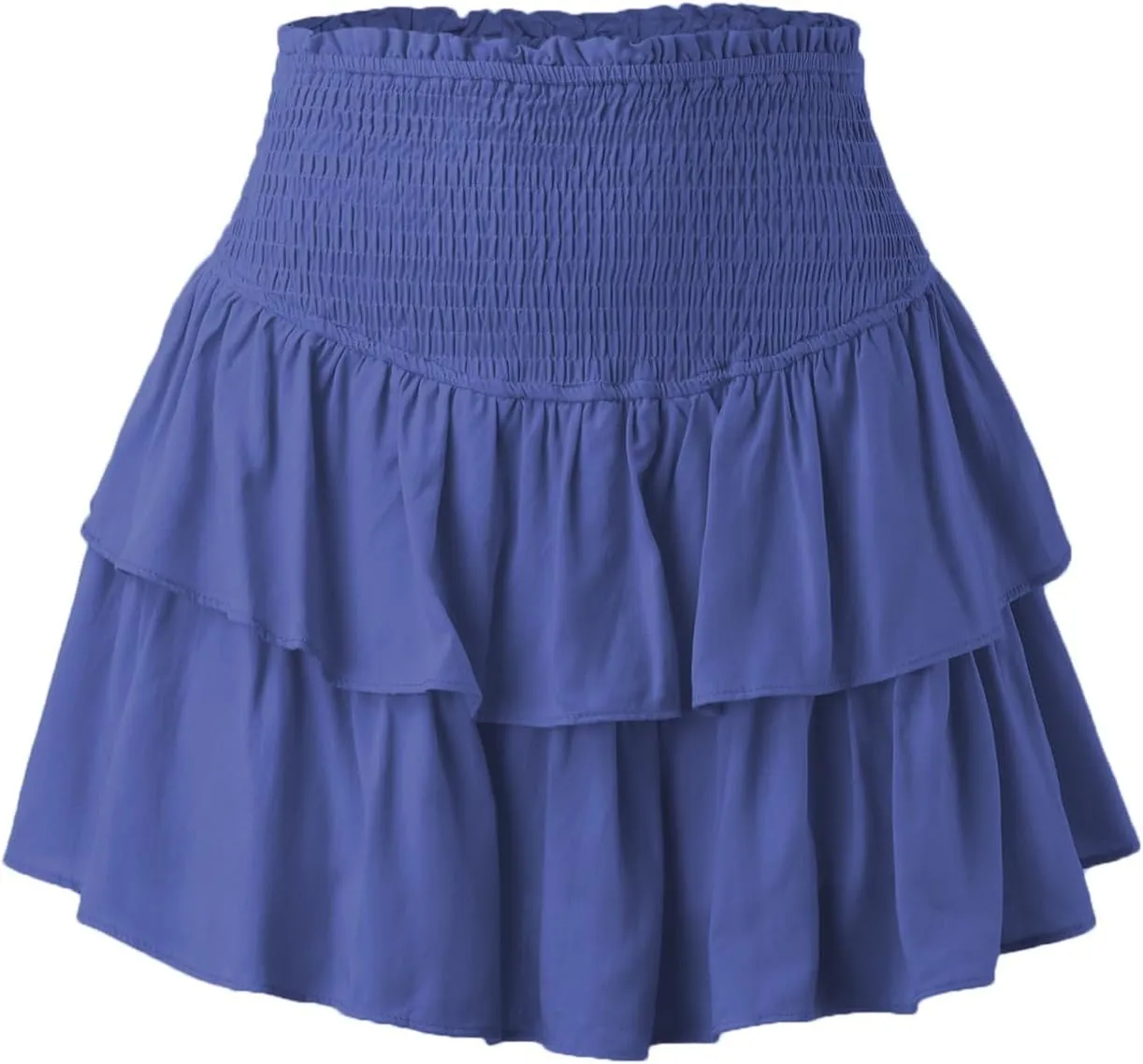 Womens Mini Skirts Summer Women's Solid Color Pleated Double Layer Cake Skirt Sexy Hot Girl Leaf Mini Skirt for