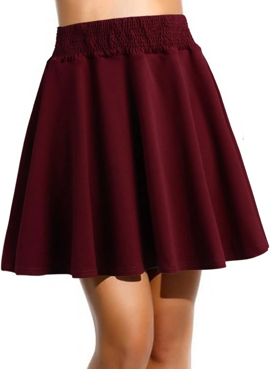 Womens Mini Skirts Womens Classic Daily Elegant Casual Solid Color Skirt Pleated Waist Design Casual Skirts for