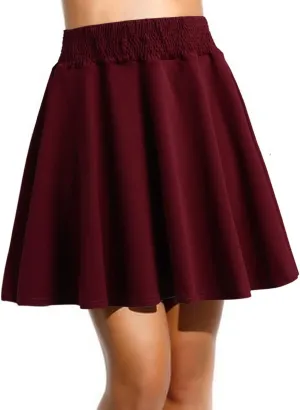 Womens Mini Skirts Womens Classic Daily Elegant Casual Solid Color Skirt Pleated Waist Design Casual Skirts for