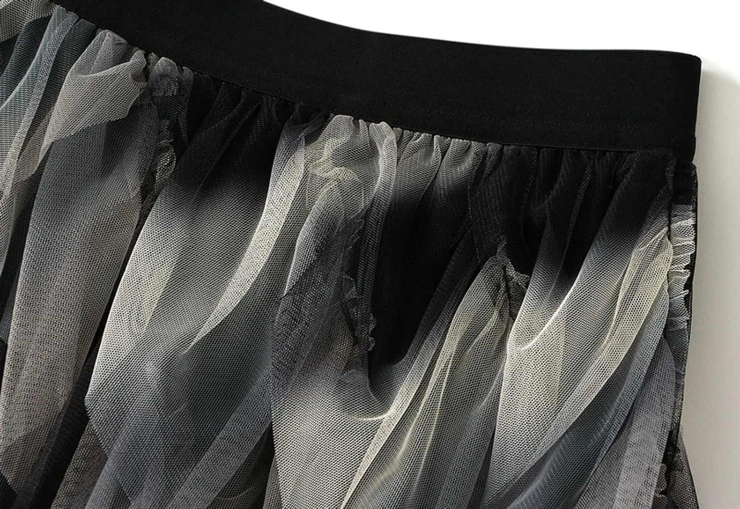 Womens Rainbow Skirts Gradient Ruffle Tulle Skirt Asymmetrical A-line Midi Skirts Wedding Party Skirt 2025 Fashion