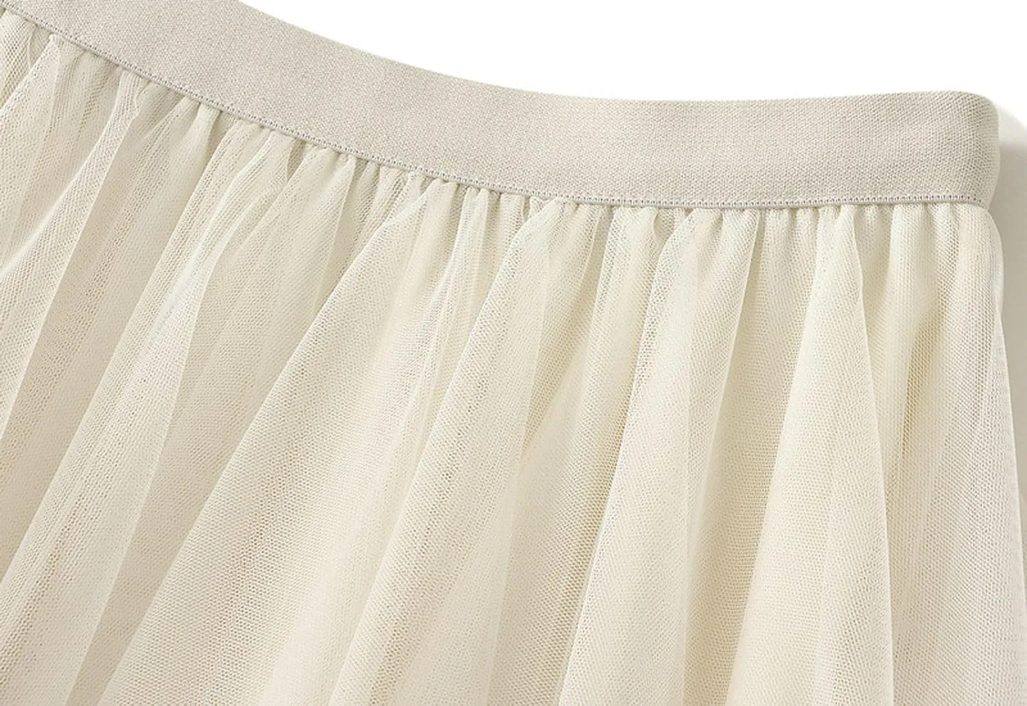 Women's Ruffle Tulle Skirts Asymmetry Swing Mesh Tutu Skirt Elastic High Waist A-line Skirts Party Dress
