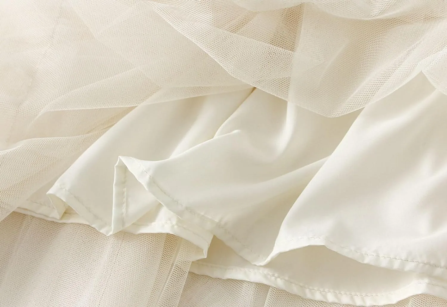 Women's Ruffle Tulle Skirts Asymmetry Swing Mesh Tutu Skirt Elastic High Waist A-line Skirts Party Dress