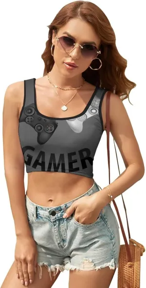 Women's Short Vest, Women's Tank Crop Top Workout Outfits for Yoga S-2XL